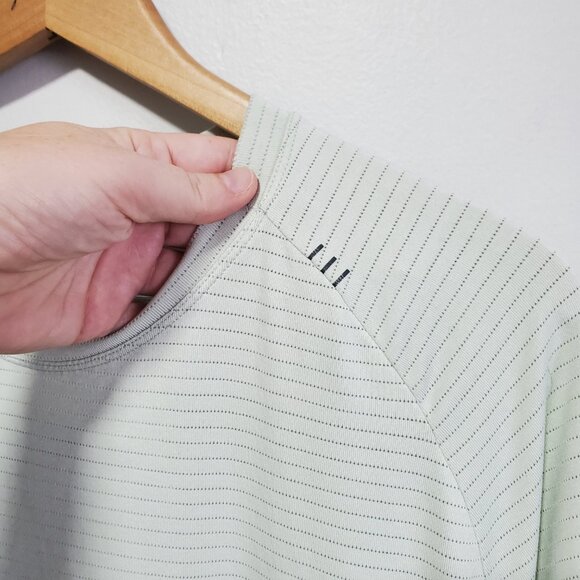 LULULEMON Drysense Training Short Sleeve Shirt Heathered Creamy Mint Men's XL - Picture 5 of 10